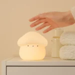 LED Mushroom Night Light Cartoon Design Touch Control White Shade Home Use Kawaii Desktop Lamp for Bedroom and Home Office Decor - Image 6