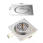 Modern Stainless Steel SS Shower Covers and Balcony Toilet Push Down Pop-up Anti Odor Floor Drain Bathroom Hardware Set - Image 2