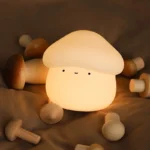 LED Mushroom Night Light Cartoon Design Touch Control White Shade Home Use Kawaii Desktop Lamp for Bedroom and Home Office Decor - Image 2