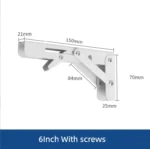 Triangular Wall Mounted Shelf Bracket with Support Hardware Fittings - Image 4