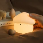 LED Mushroom Night Light Cartoon Design Touch Control White Shade Home Use Kawaii Desktop Lamp for Bedroom and Home Office Decor - Image 5