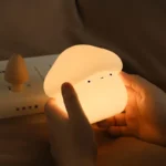 LED Mushroom Night Light Cartoon Design Touch Control White Shade Home Use Kawaii Desktop Lamp for Bedroom and Home Office Decor - Image 4
